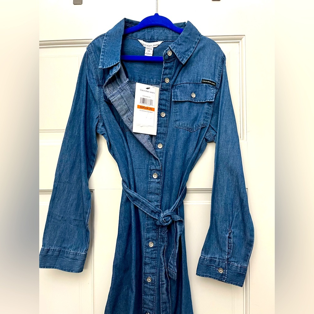 NWT adorable Calvin Klein Jeans denim shirt dress